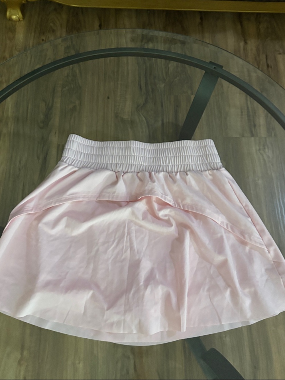 Light Pink Elastic-Waist Skater Skirt